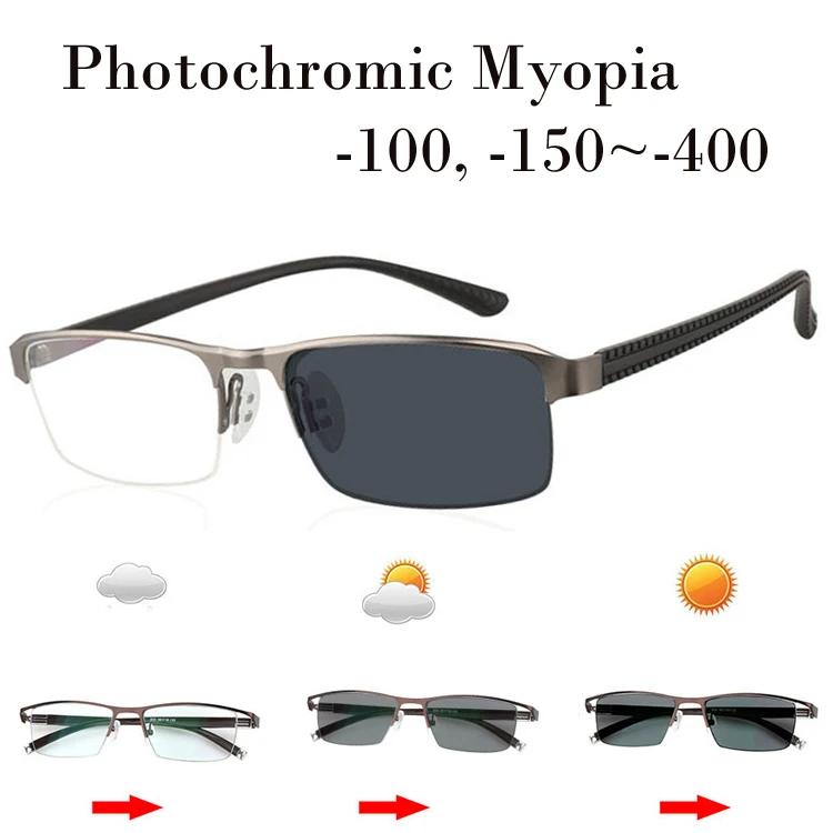 Близорукость очки фотохромные Для мужчин женщин близорукость кадр с цвет линзы
