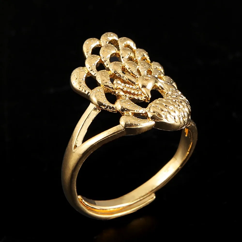 Кольцо с павлином для женщин Золотое кольцо Свадебные обручальные кольца