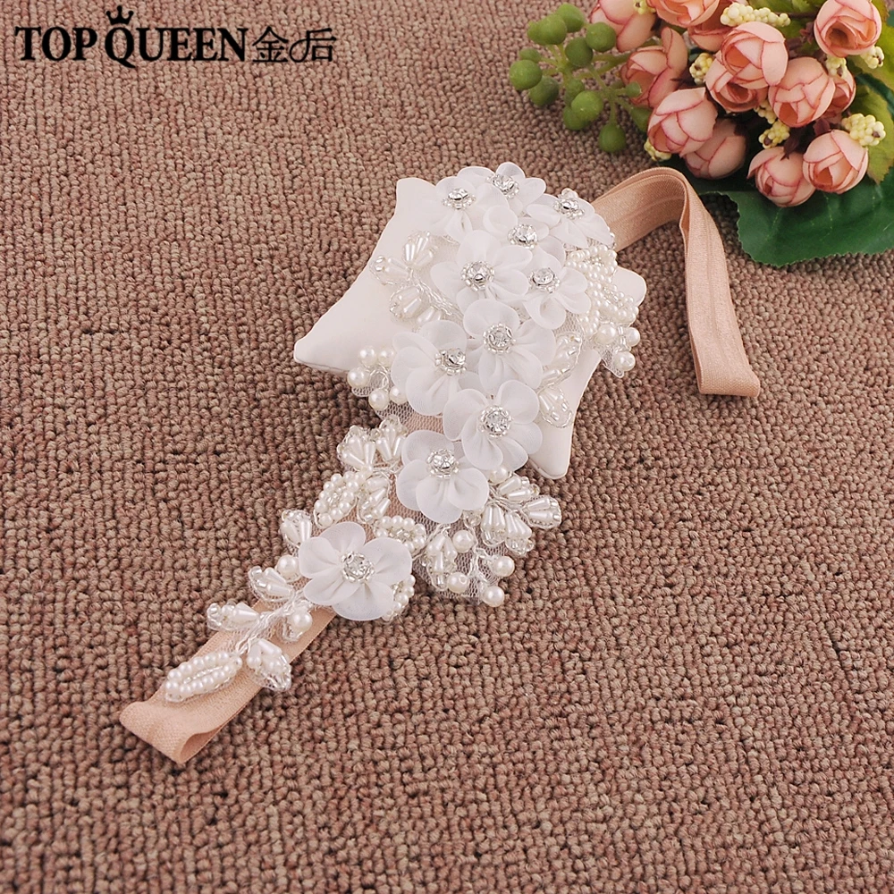 TOPQUEEN, SJD-S355, Свадебные ремни для женщин, цвета слоновой кости, с блестками, атласные, белые, свадебные, пояс с цветком, свадебные, с жемчугом, с цветком