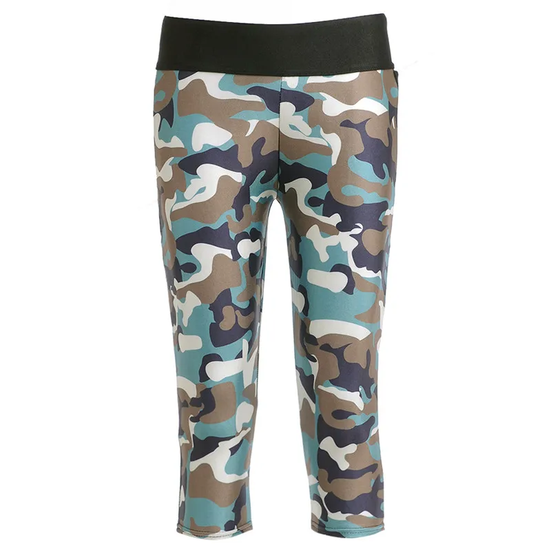 Брюки Капри женские 7 точечные брюки армейский зеленый камуфляж цифровой принт с