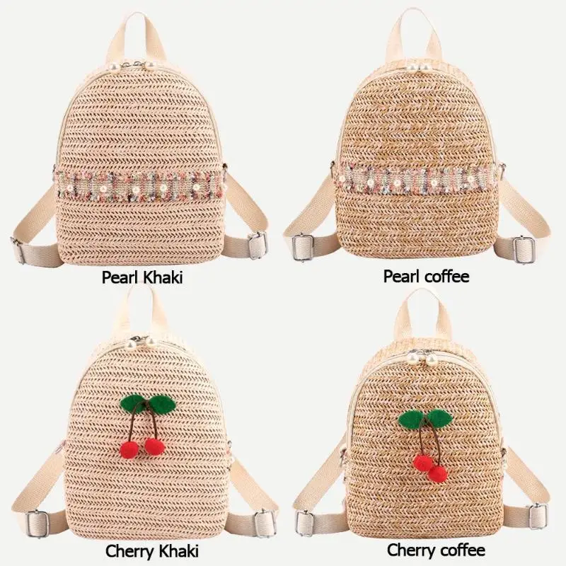 

Women Wild Shoulder Bag Summer Straw Beach Backpack Rattan Women Lady Fashion Travel Casual Shoulder Bags Crossbody Bag