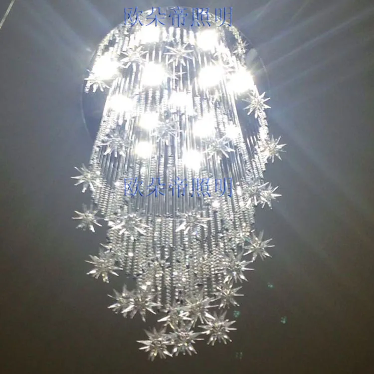 Fiyat Spiral Uzun Chandelierrotating Basit Tavan Aydınlatma Lambası Merdiven ışık çift Kişilik Oturma Odası Lamba, Modern Kristal Lamba SJ130