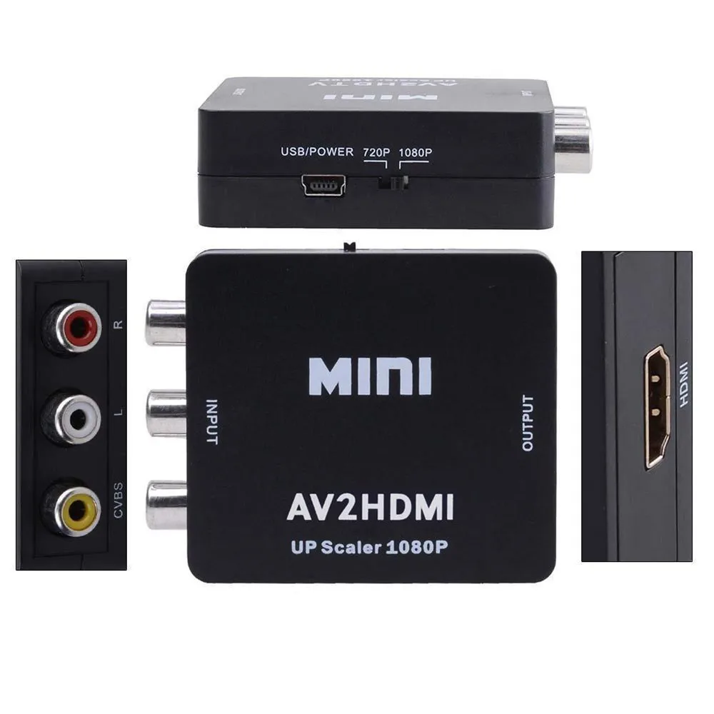 Переходник RCA в HDMI 1080P Mini композитный CVBS AV видео аудио преобразователь адаптер