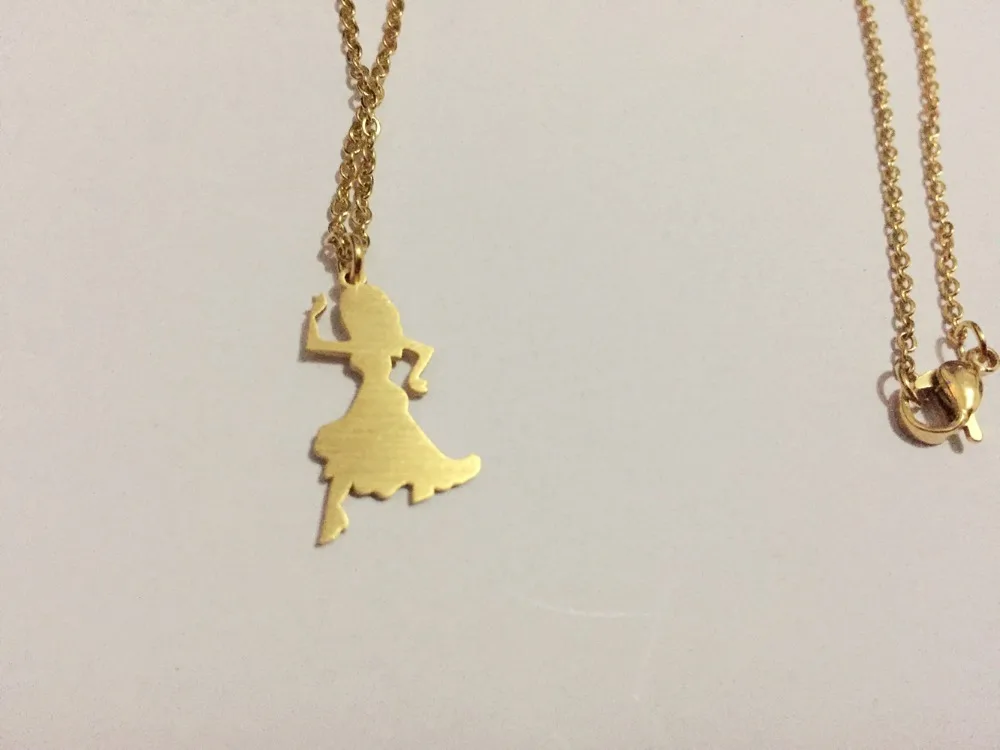 Цепочка с подвеской для девочек ожерелье из нержавеющей стали изображением