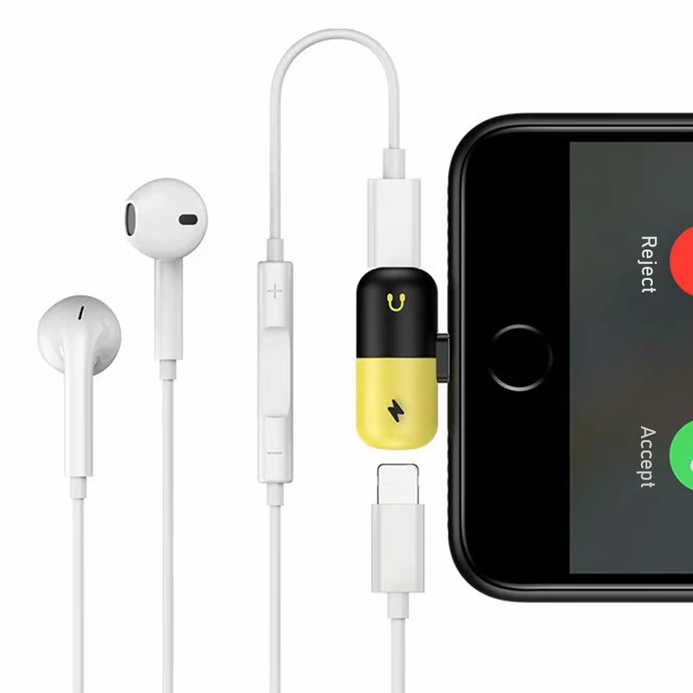 NYFundas 2 шт. двойной аудио зарядный адаптер для iPhone X 7 8 Plus 10 наушников конвертер USB