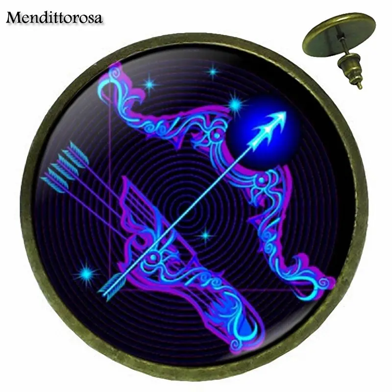 12 созвездий Лев Дева модный стеклянный кабошон Бронзовый/Серебряный/Золотой