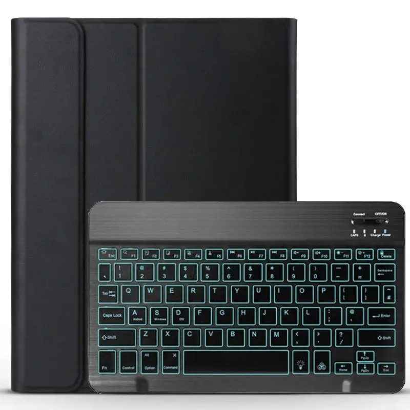 Black with Black Клавиатура с подсветкой чехол для huawei Mediapad M5 Lite 10 10,1 чехол BAH2-W09 BAH2-L09 BAH2-W19 Bluetooth клавиатура кожаный чехол Funda - Цвет: Black with Black