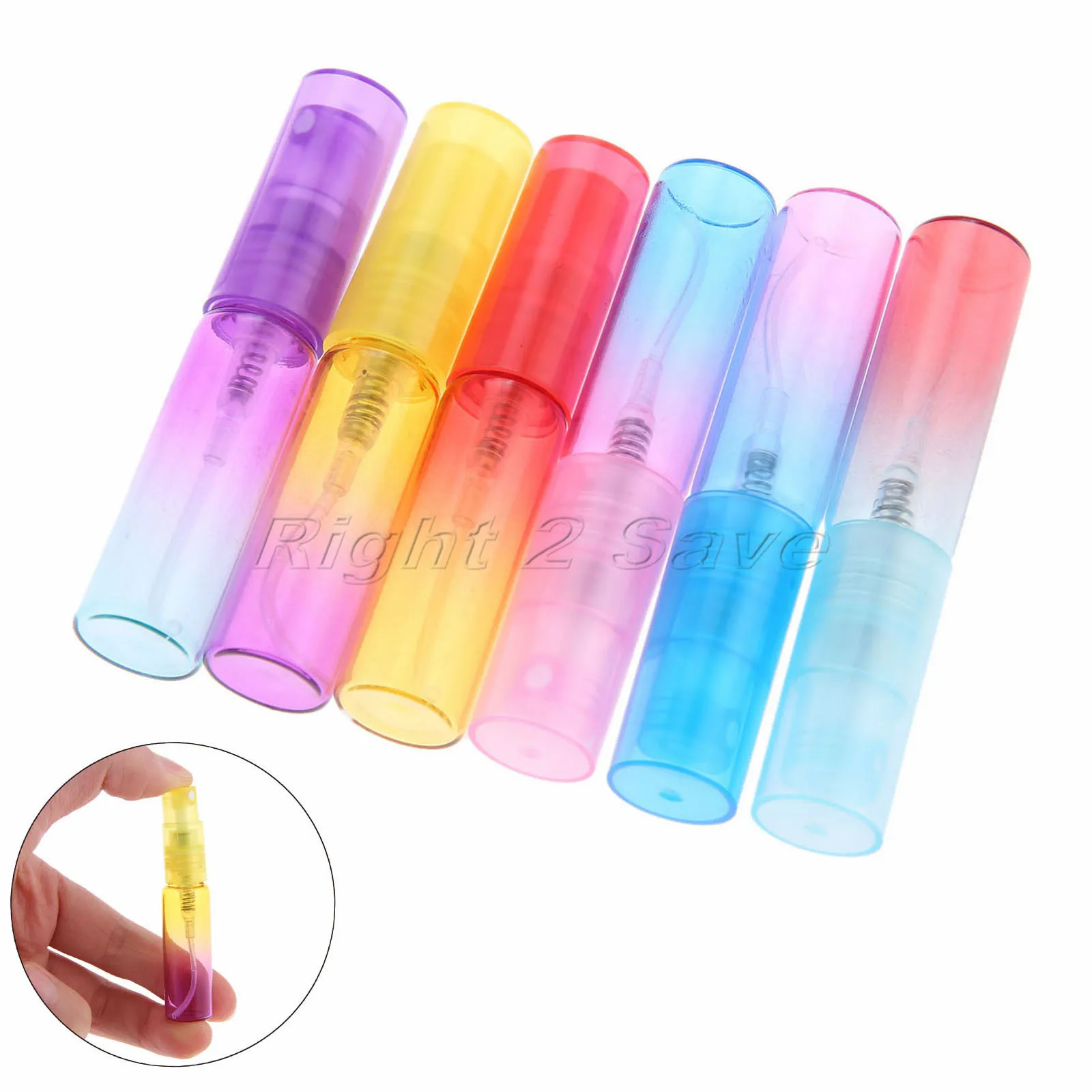 6pcs 4ml Glass Refillable Bottles Travel Portable Perfume Spray Makeup Pump Remover Mini Cosmetic Container Empty Atomizer Tube | Красота и