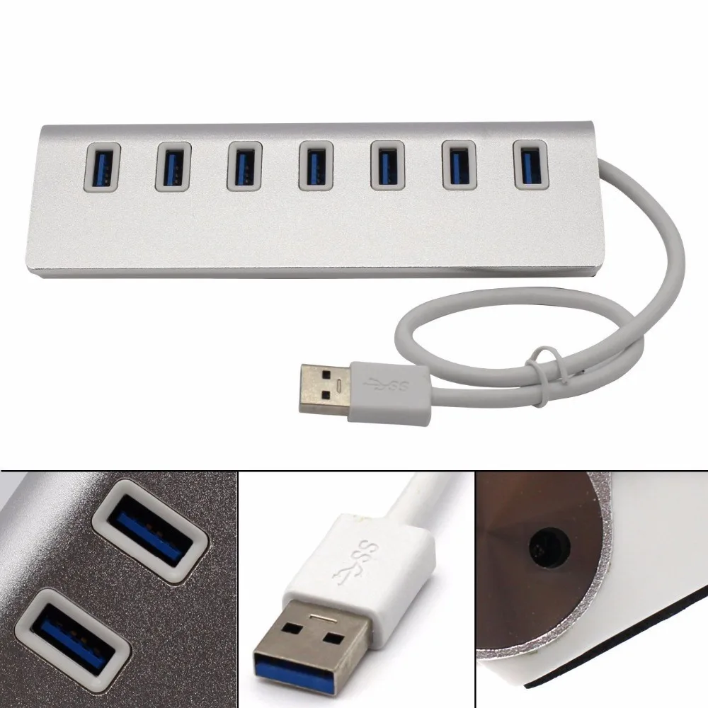 Алюминиевый концентратор USB 3 0 с 7 портами высокоскоростной адаптер питания 5