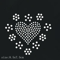 4pcslot lovely heart rhinestones rhinestone iron on transfers designs hot fix rhinestone motif design stone for shirt