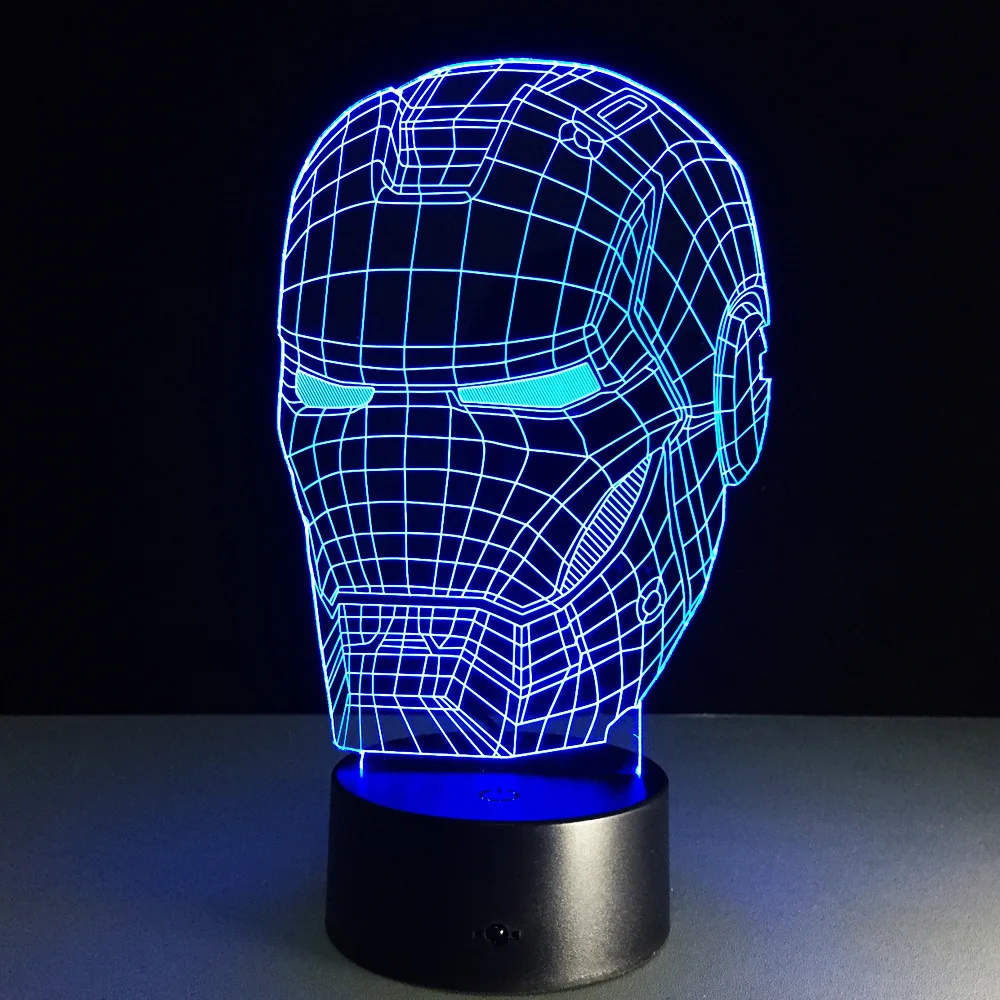 Ironman фигурка 3D светодиодный ночник Железный человек знак Красочный USB светодиодный настольный светильник акриловый светильник ing украшение