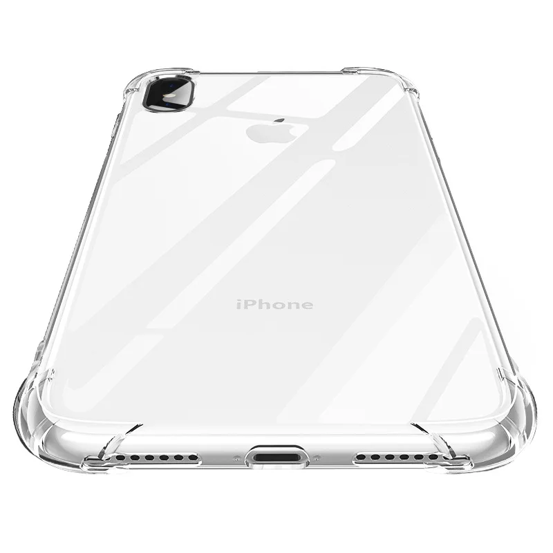 Fashion Shockproof Bumper Transparent Silicone Phone Case For iPhone X XS XR Max 8 7 6 6S Plus Clear protection Back Cover |