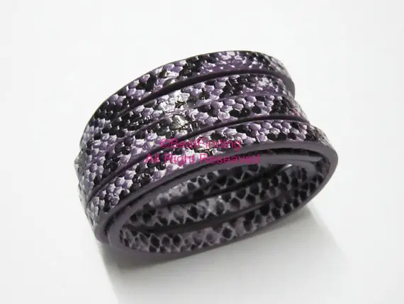 

5x2mm Purple snake leather cord 5mm Flat leather cord