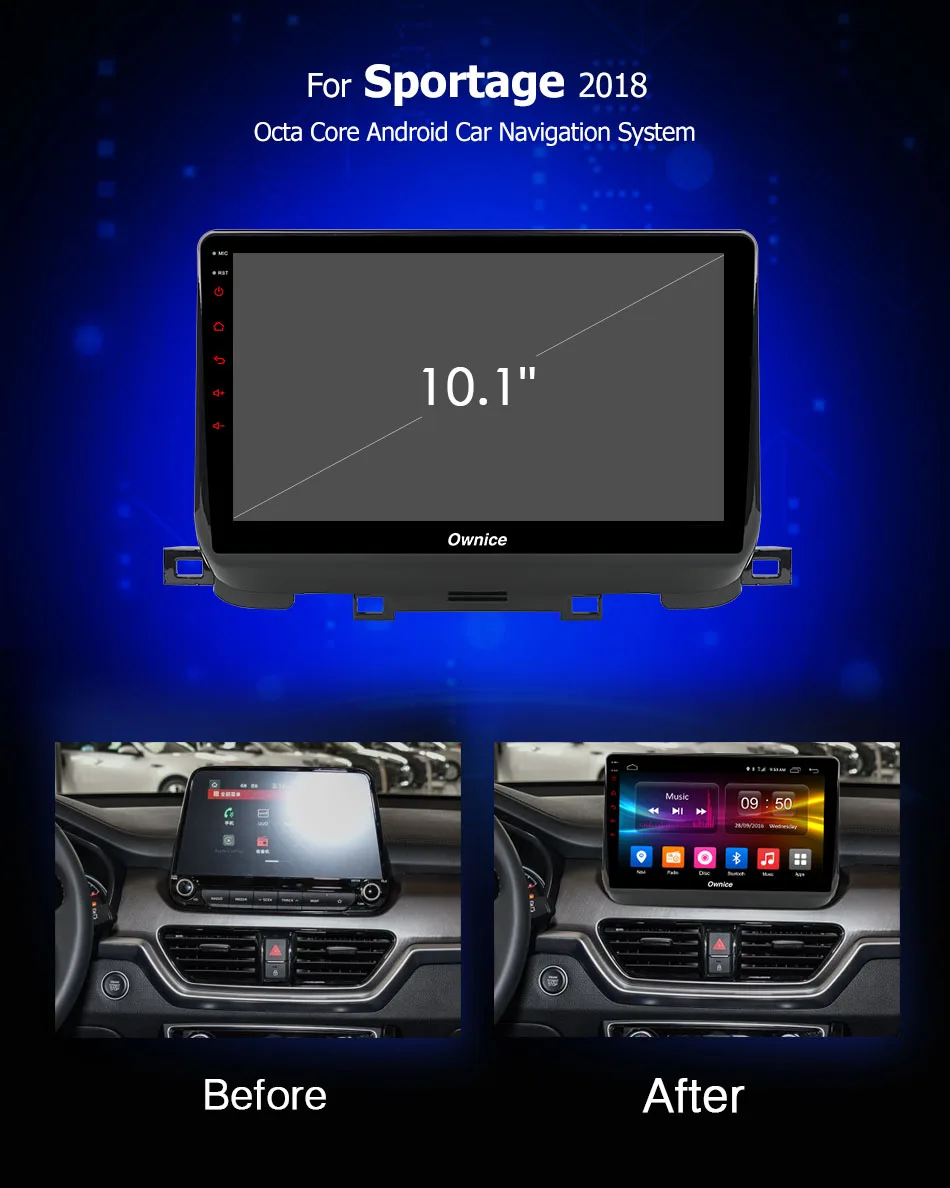 Ownice C500 + G10 10 1 &quotAndroid 8 навигации мультимедийный плеер головного устройства для Kia