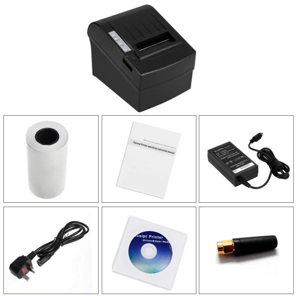 Новый USB Wi-Fi 80 мм POS Термальность получения Билл принтера набор авто резак roll