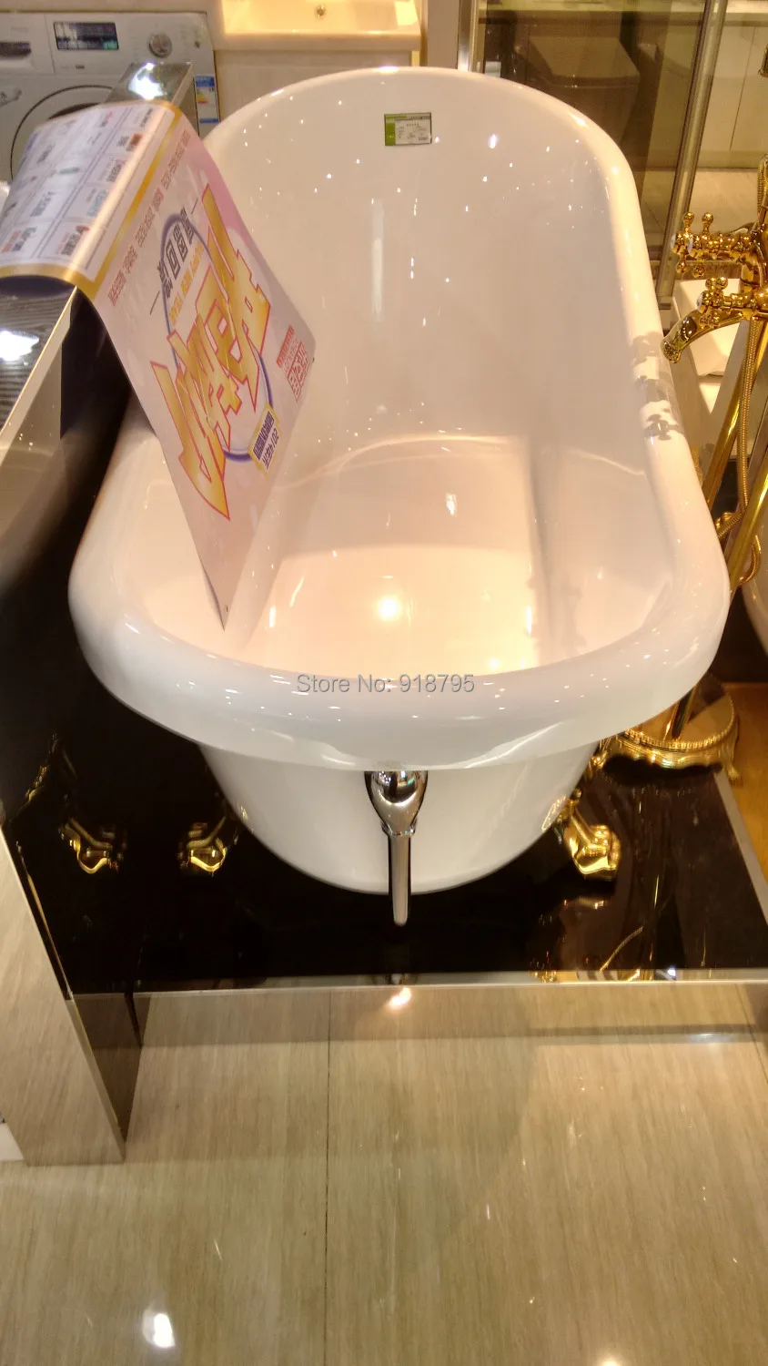 Акриловая ванна с золотыми ножками отдельно стоящая Ванна RS6530 1750*800*820 мм|tub