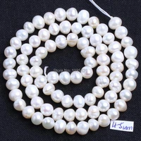 high quality 4 5mm natural white freshwater pearl irregular shape diy gems loose beads strand 15 jewelry making w737