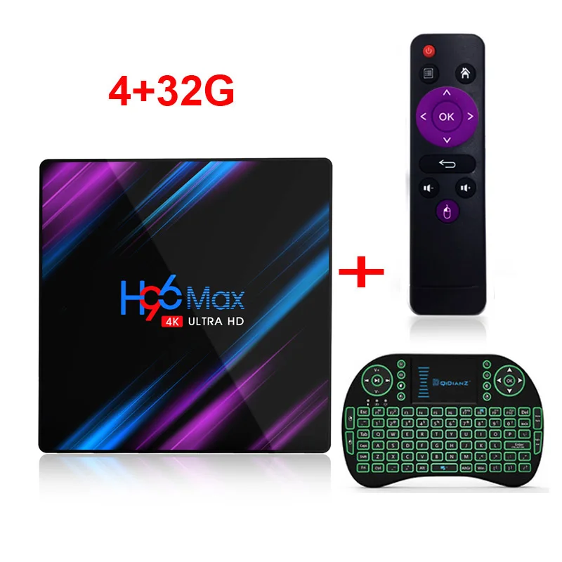 4G32G add I8 H96 MAX RK3318 Смарт ТВ приставка Android 9,0 2,4G и 5G Wifi BT4.0 H96Max медиаплеер Google голосовой помощник - Цвет: 4G32G add I8