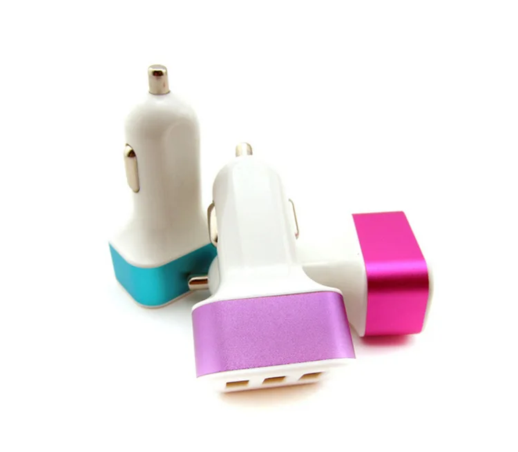 200pcs/lot 3 USB Car Charger Adapter For iPhone 4 5 6 Samsung HTC EU Plug Wholesales | Мобильные телефоны и аксессуары