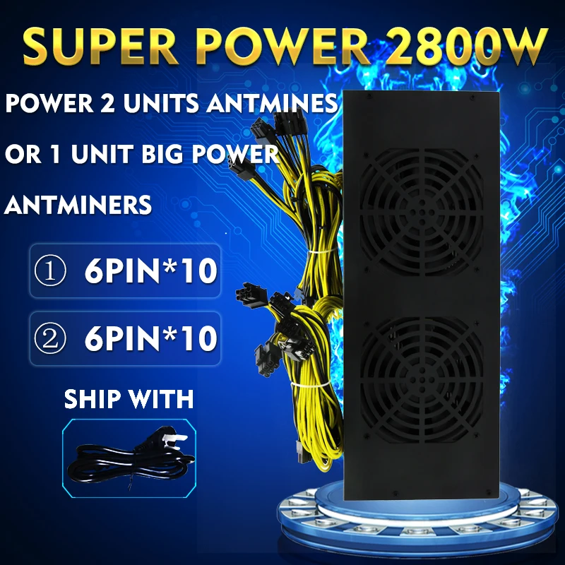 ASIC AntMiner блок питания для S7/S9 модуль вентилятора источников 2800 W Биткойн Майнер