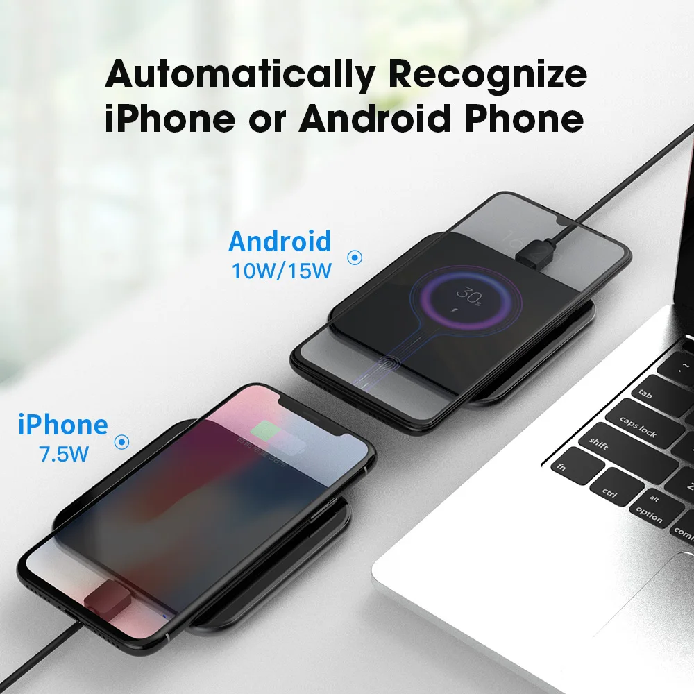 15 Вт Беспроводное зарядное устройство коврик для iPhone X/XS Max XR 8 Plus SIKAI 10