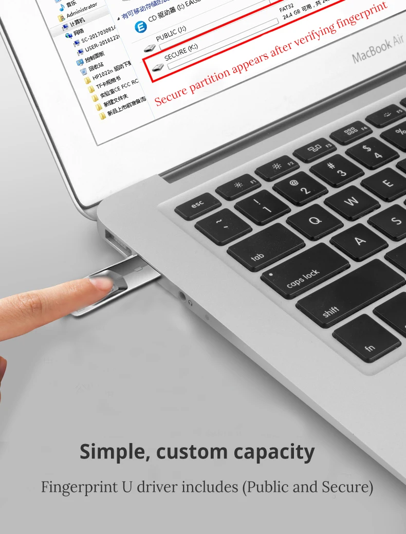 Бренд HIKVISION, USB флеш-накопитель, флешка с зашифрованным отпечатком пальца, u-диск, USB 3,0, флешка, 32 ГБ, 64 ГБ, для ноутбука, рабочего стола, бизнеса