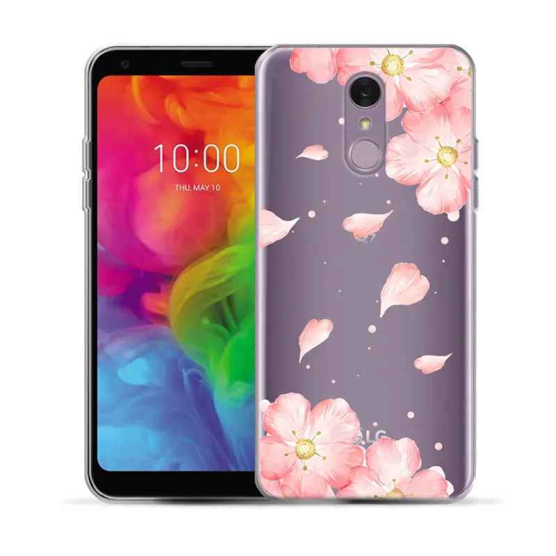 Hyr чехол с цветочным рисунком силиконовый для LG Q7 5 &quot сексуальный мягкий из ТПУ Q 7