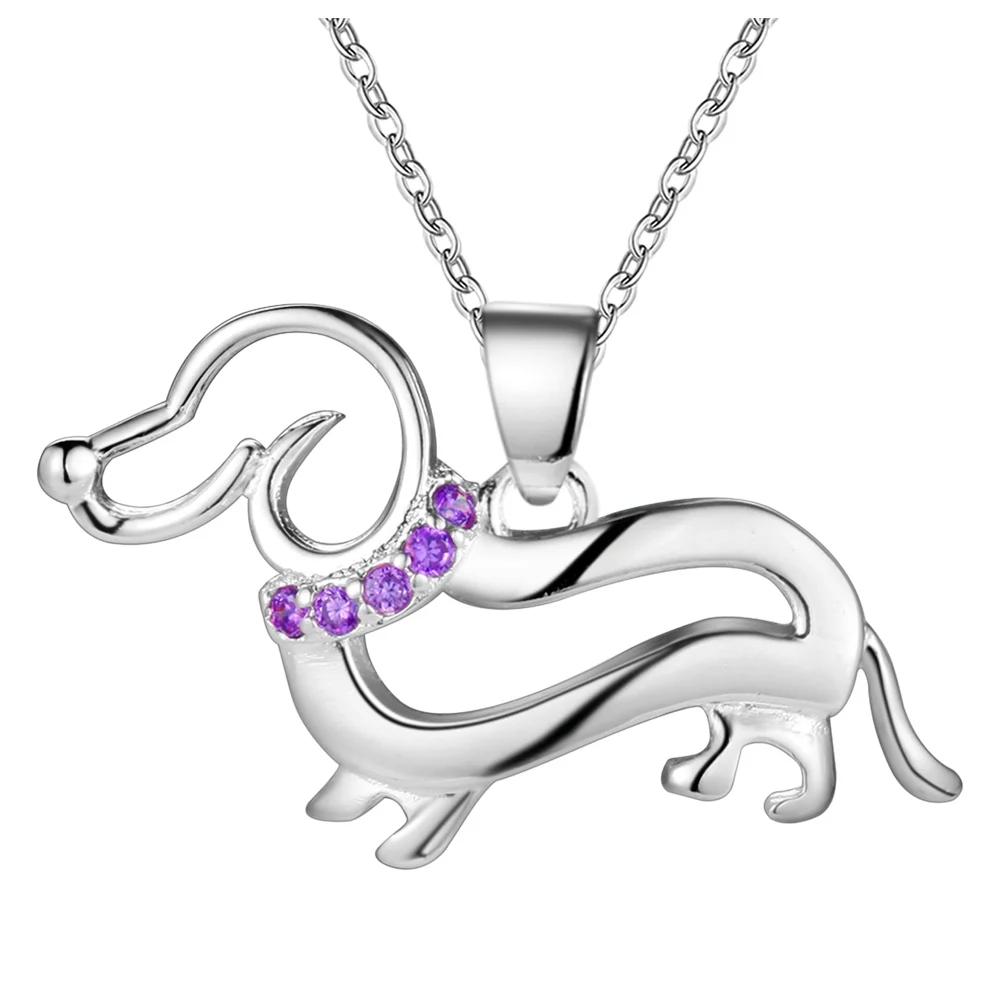 Модные ювелирные изделия Lucky dog ожерелье в богемном стиле фиолетовая кристальная