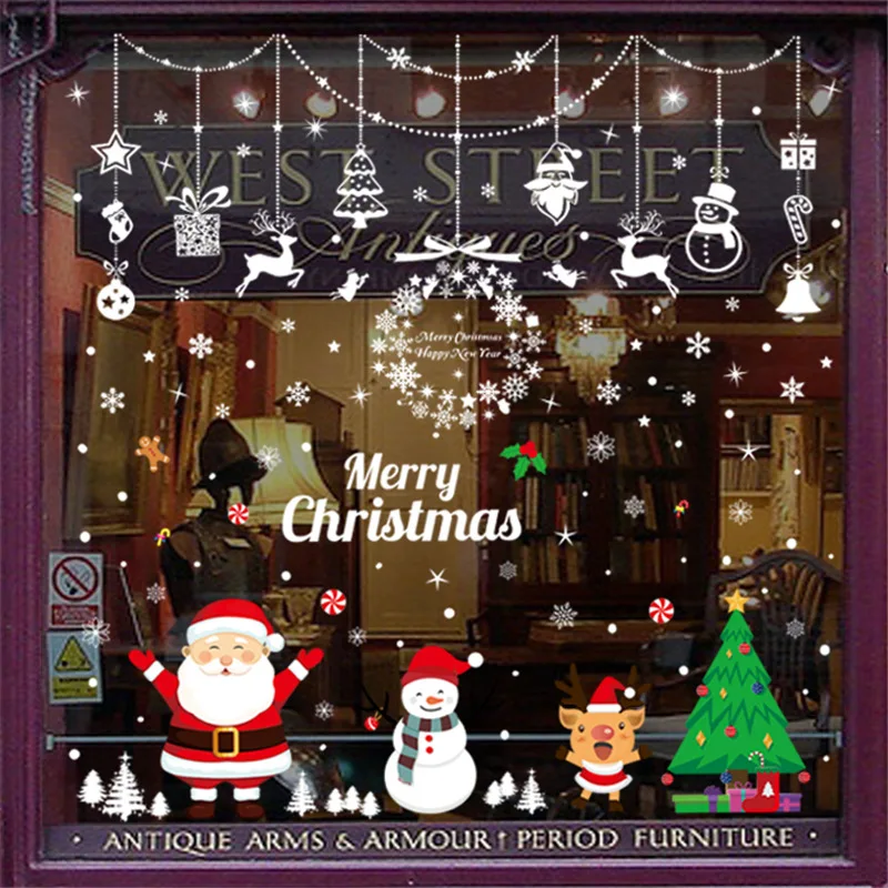 2018 рождественские оконные украшения для дома Xmas Декор ремесла аксессуары 2019 happy