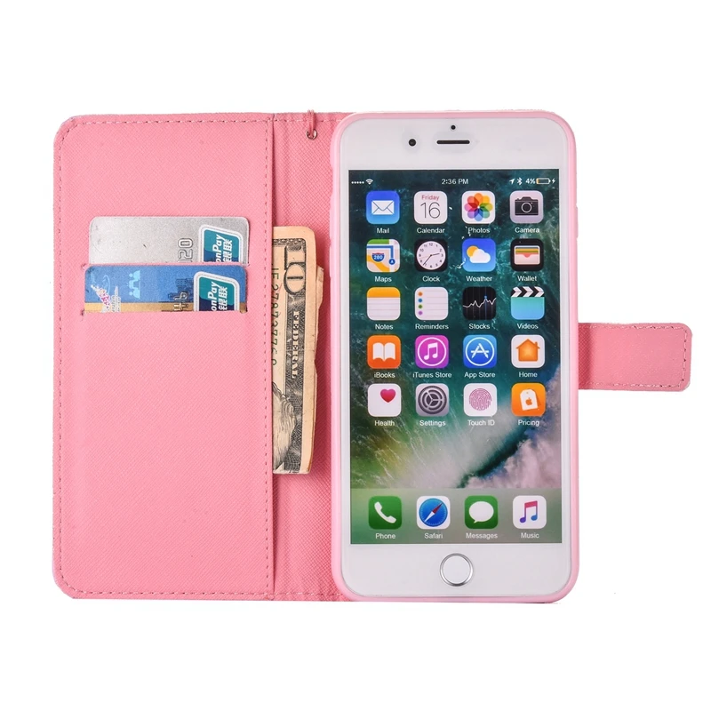 Чехол для iPhone 7 Plus с кошкой и совой кожаный флип-кошелек чехлы чехол Etui Capinha |