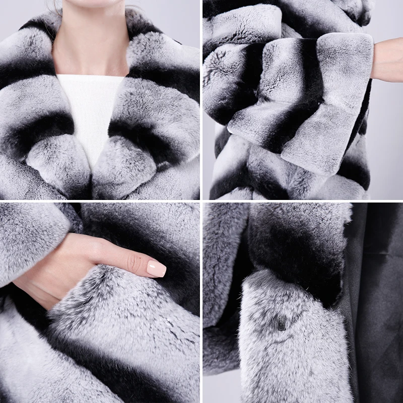 Кролик рекс Мех животных пальто Для женщин Новинка зимы 2017 элегантный Куртки