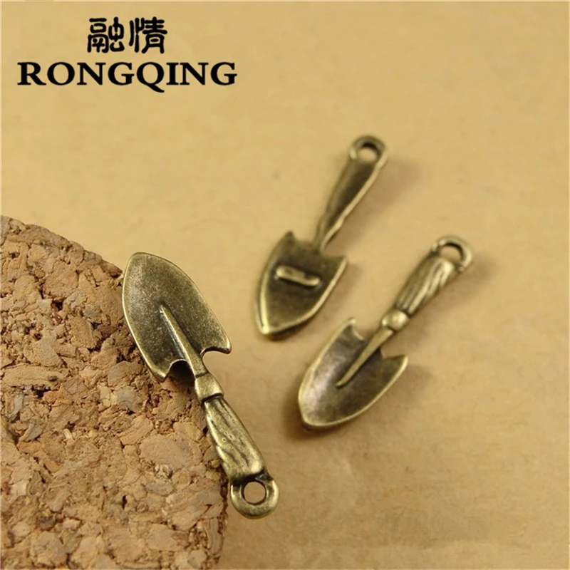

RONGQING 100 шт./лот 23*7 мм Инструмент Подвески винтажная лопатка Подвески для изготовления ювелирных изделий DIY подвеска