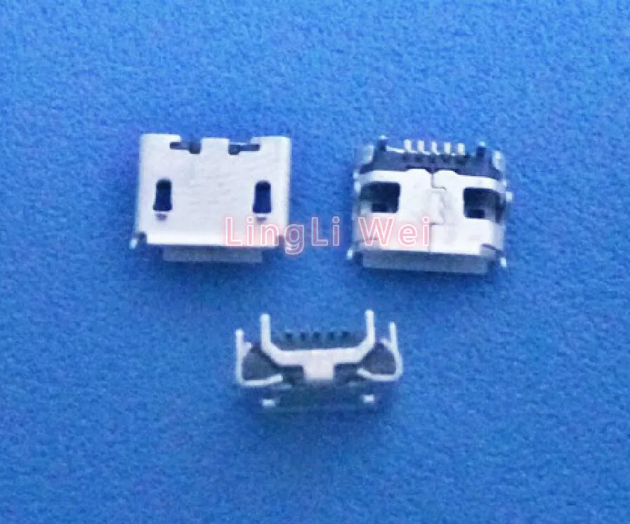 100 шт. micro USB 5pin jack Ox horn четыре гнезда гнездовой разъем Короткие иглы mini usb