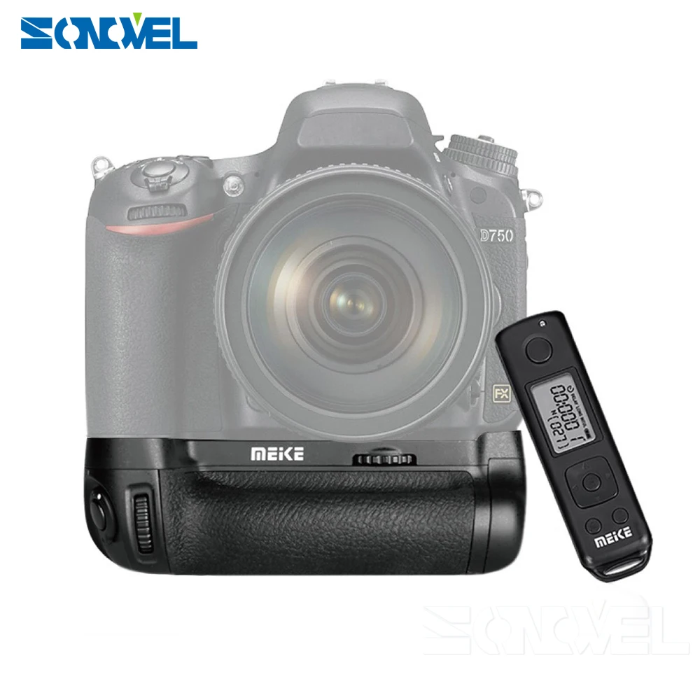 Ручка аккумуляторной батареи Meike MK DR750 встроенная рукоятка 2 4g для Nikon D750 AS MB D16 Wireless