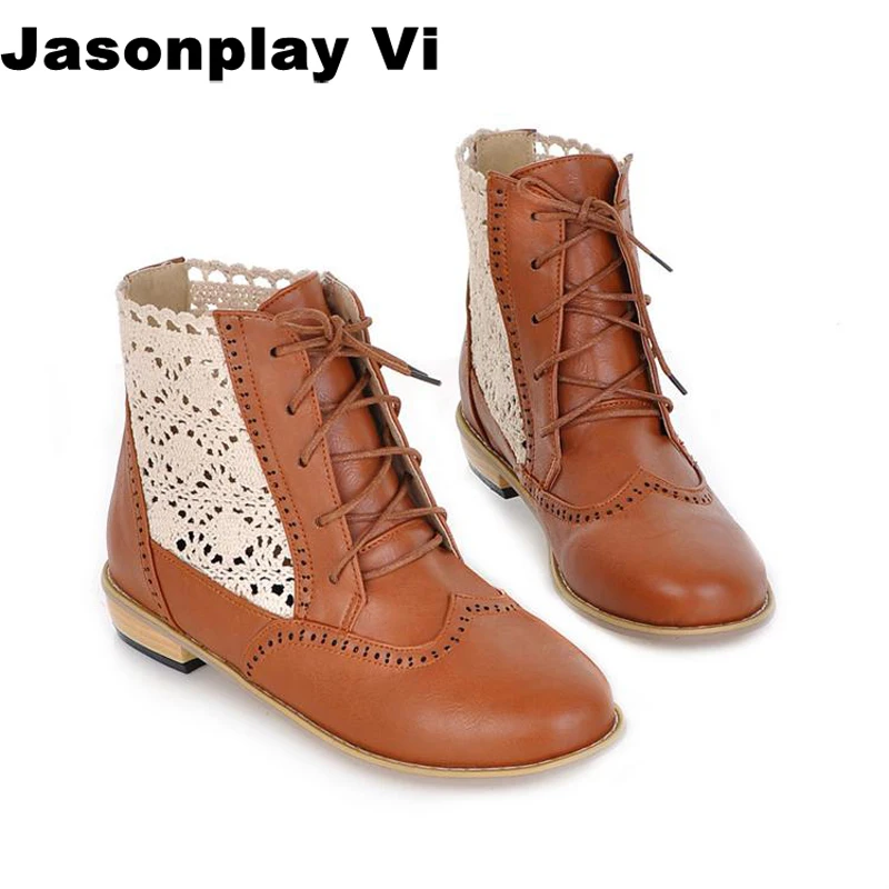 Jasonplay Vi &amp Мода 2017 Летние Ботильоны Для Женщин Черный Полые Кружевные Туфли