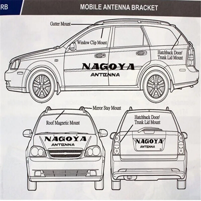 

NEW NAGOYA N-2 RG-58C/U 4M NMO Mount Hatchback Door/Mobile Antenna Bracket