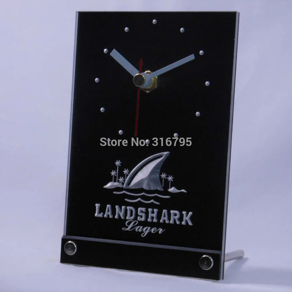 Большие Настольные часы tnc0118 Landshark 3D со светодиодной подсветкой - купить по