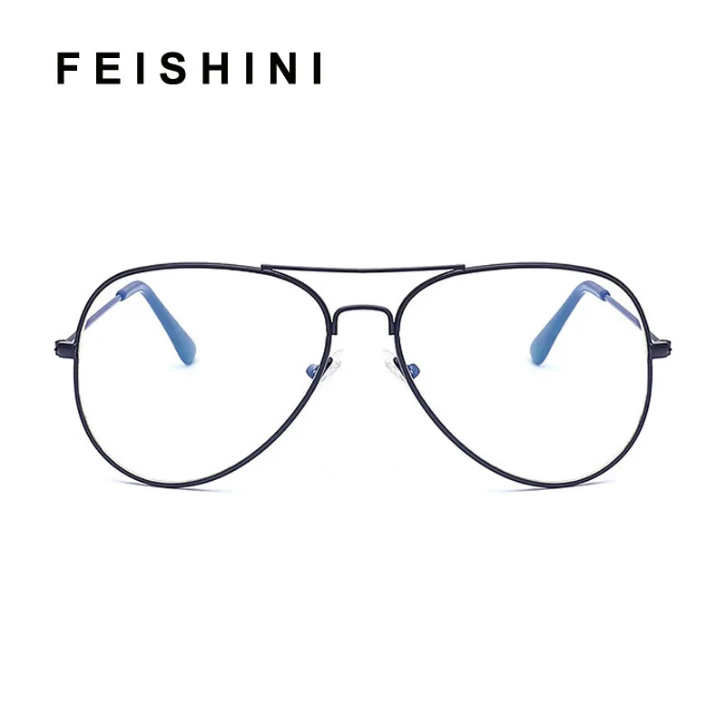 

Fashion Good Alloy Plain Computer Reading Unisex Plated Eyewear Women Classic Anti Blue Light Eye Glasses Frames For Men Pilot