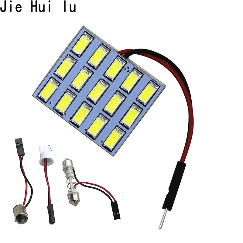 

Автомобильный купольный светильник 100x, 15 SMD 5630 15smd 5730, светодиодная Автомобильная внутренняя крыша, панель для чтения автомобиля с t10 ba9s фест...