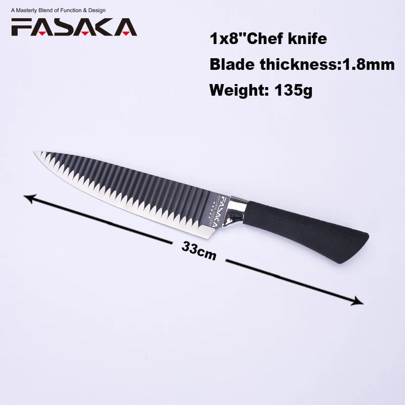 FASAKA Нержавеющая сталь Кухня ножей 4 шт. Ножи комплект с 8 ''дюймовый шеф-повар 3