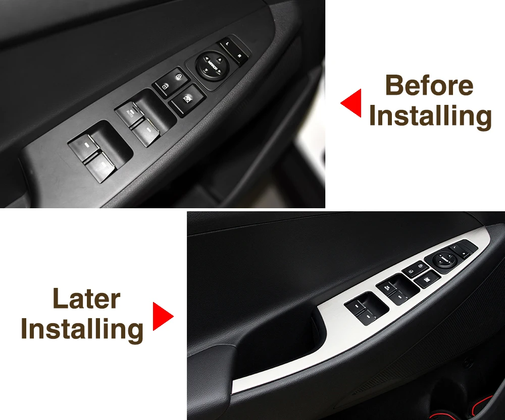 Car styling Stainless Steel Interior Decoration Door Window Switch Cover Trims For Hyundai Tucson 2015 2016 Accessories | Автомобили и