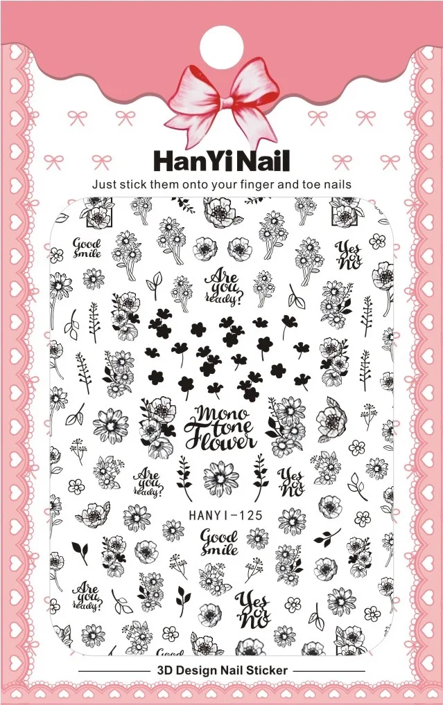 HANYI125 HanYiNail 104-134 Новинка Весна счастливый кот фантазия цветы ногти искусство стикер Harajuku обертки для ногтей наклейки Советы маникюрные наклейки - Цвет: HANYI125
