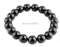 fine quality lower price 19bead classic 12mm black resin pearl round beads bracelet bangle jewelry factory wholesale