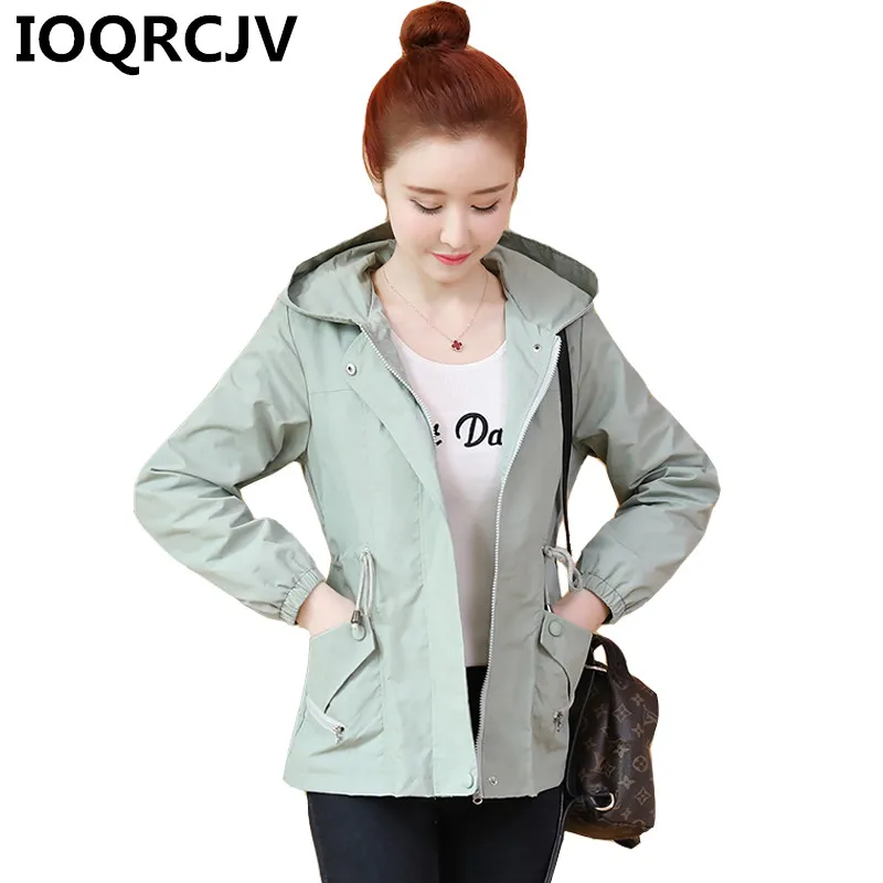 

Women Basic Coats Hooded Jacket 2019 Autumn With Lining Long Sleeved Casual Windbreaker Female Slim Harajuku Outwear Top R486