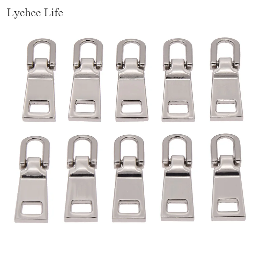 1 Lychee Life 10 шт./лот 3# Металлические молнии съемники ползунки молнии ремонтные комплекты молнии тяга Замена Швейное Ремесло «сделай сам» поставки - Цвет: 1
