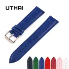 Браслет UTHAI Z11 для женских часов, ремешок из натуральной кожи, разные цвета, 10-24 мм