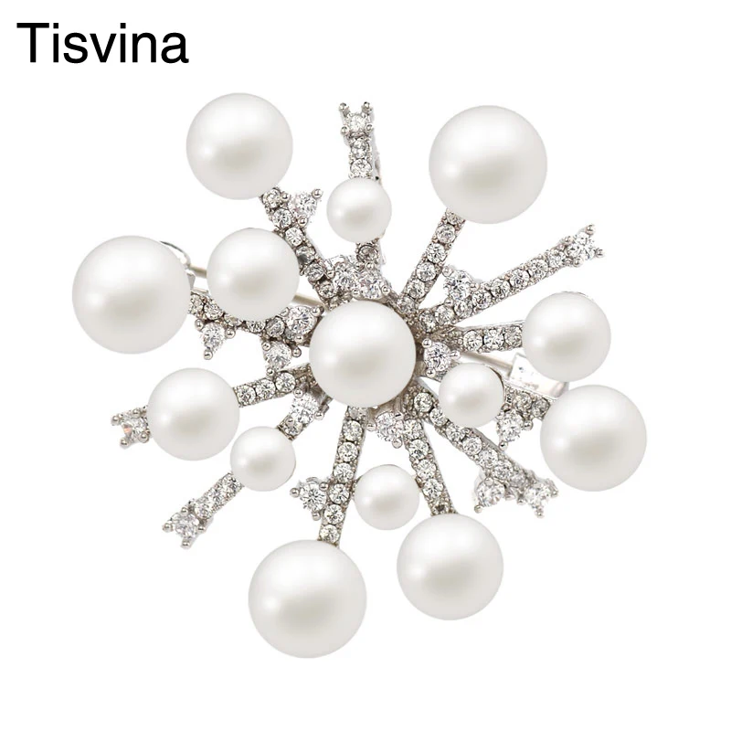 Tisvina 2018 европейские Роскошные Броши с натуральным жемчугом Женская бутоньерка