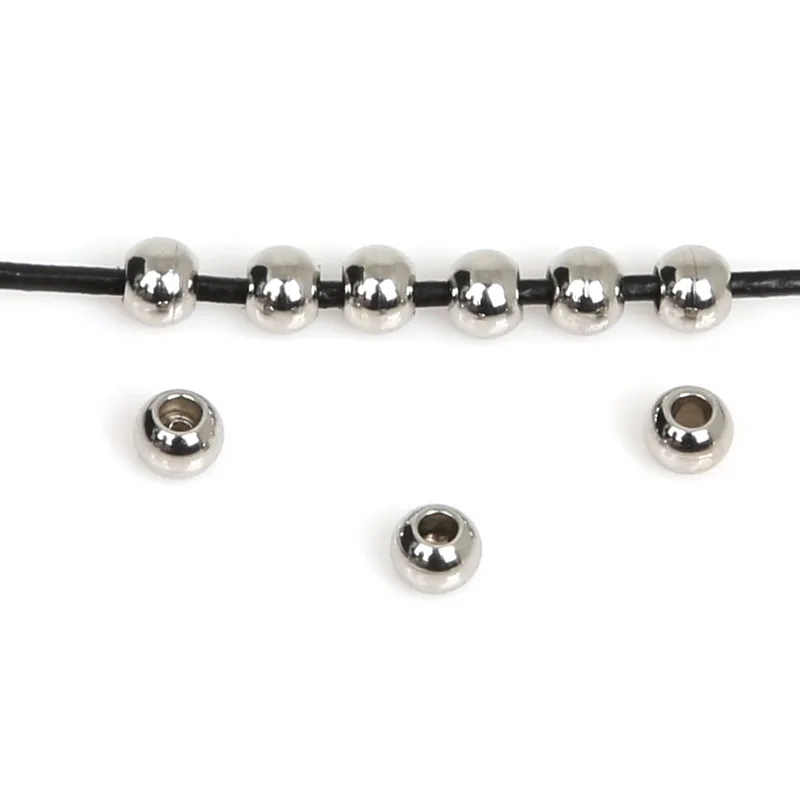 Лидер продаж 5 ~ 50 шт./лот бусины из нержавеющей стали круглой формы для