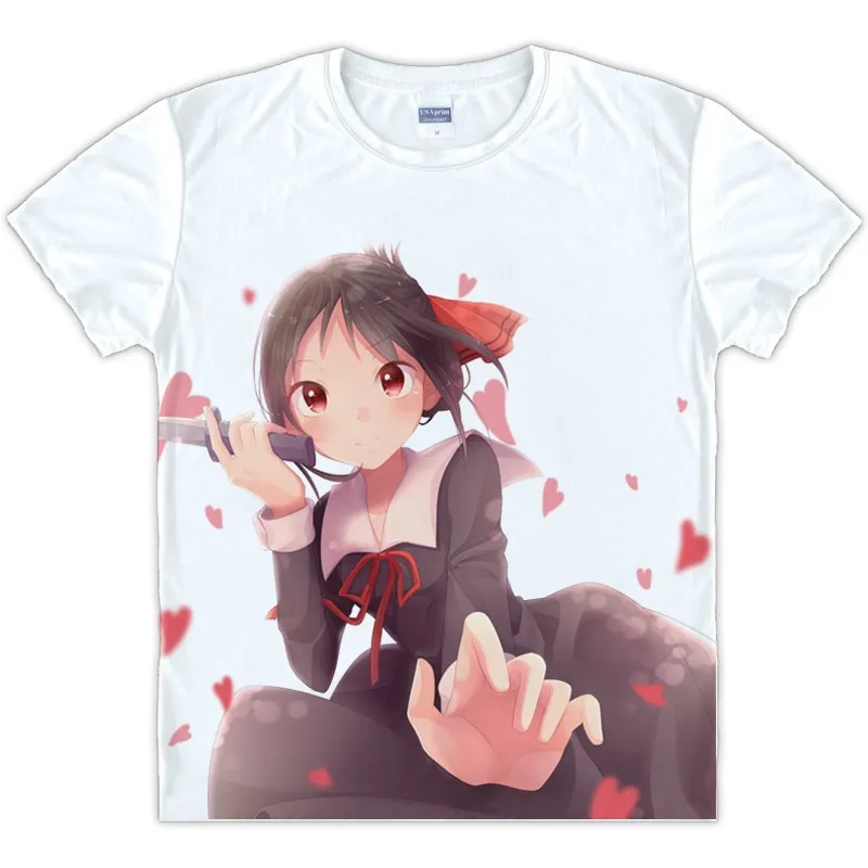 Футболка в стиле аниме «Kaguya-sama Love Is War», одежда с короткими рукавами, белая футболка унисекс, Топ Fujiwara Chika Shinomiya Kaguya, летняя футболка