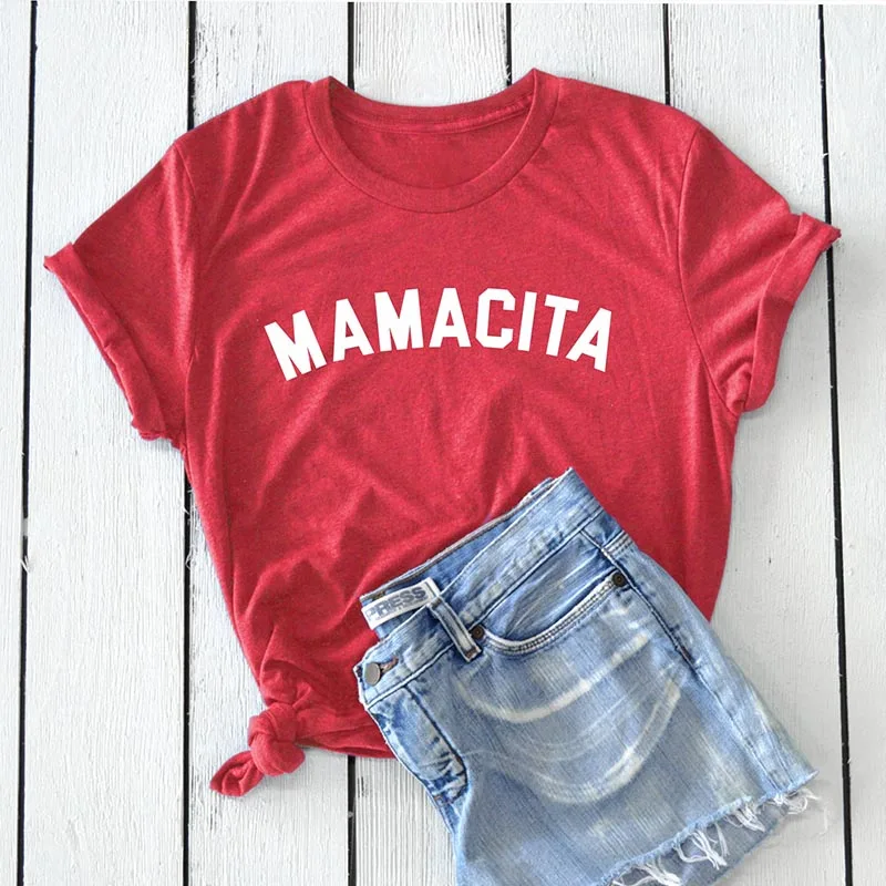 Mamacita Футболка Черный Топ корейский стиль Женская одежда хипстер Харадзюку С буквенным принтом хлопок короткий рукав тройники Прямая